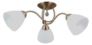 Italux PND-5643-3-HBR přisazené stropní svítidlo Lugano | 40W E27 | mosaz | opálová