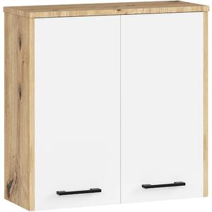 Ak furniture Závěsná koupelnová skříňka Fin 60 cm dub artisan/bílá