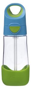 Láhev na pití s brčkem, 450ml, b.box, modro/zelená