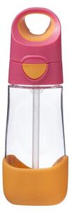 Láhev na pití s brčkem, 450ml, b.box, růžovo/oranžová