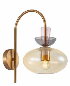 Italux WL-31882-1-GD-AMB nástěnné svítidlo Fanda | 40W E27 | zlatá | růžová
