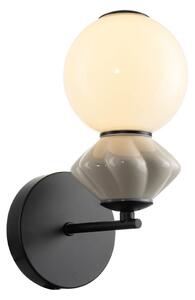 Italux WL-94921-1A-BK LED nástěnné svítidlo Balos | 5W integrovaný LED zdroj | 3000K | černá | šedá | opálová