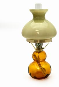 Floriánova huť Petrolejová lampa Zuzana - amber - komplet 1