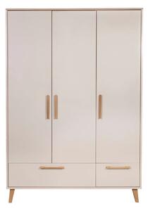 Krémová/v přírodní barvě dětská šatní skříň v dekoru dubu 138x200x55 cm Jil – Roba