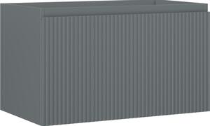 Mexen Rivel, koupelnová skříňka 80 cm, 1 zásuvka, drážkovaná, grafitová matná, 91A20-08047-1-BF66