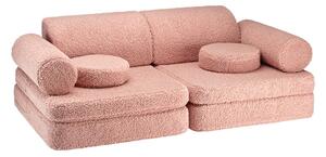 Růžová dětská pohovka z textilie bouclé 132 cm Settee – Wigiwama