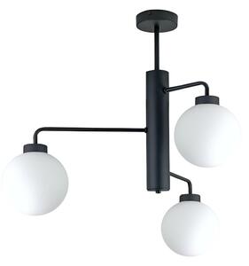 Lustr na tyči FLEX 3xE27/60W/230V černá/bílá