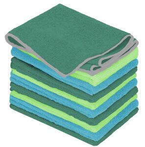 Utěrky z mikrovlákna 30x30 cm SPRINGOS HA7466 modro-zelená sada 10ks