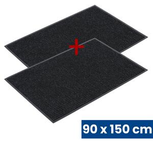 Odolná vstupní kobercová rohož s PVC 1+1 ZDARMA, 90 x 150 cm, černá
