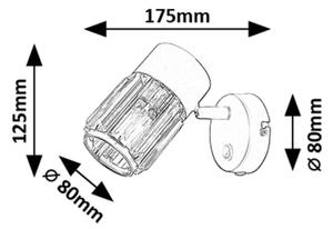 Rabalux 73059 - Nástěnné bodové svítidlo VENARO 1xE14/15W/230V