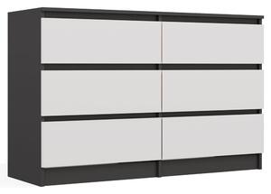 Komoda Musecalo 6 120 (antracit + bílá). Akce -21%