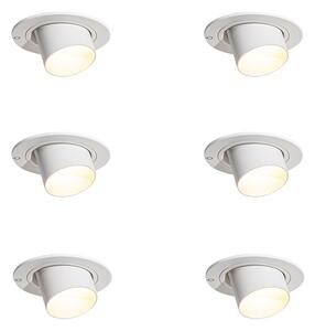 Set van 6 inbouwspots wit GU10 35mm rond kantelbaar - Installa