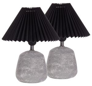 Sada 2 keramických stolních lamp šedé/černé ZEYI
