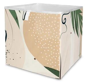 Béžový úložný box z mikrovlákna Butter Kings Abstract Dark, 32 l