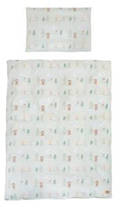 Světle zelené bavlněné dětské povlečení do postýlky 100x135 cm Woodland Buddies – Roba
