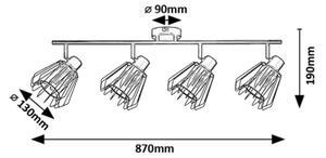 Rabalux 73070 - Bodové svítidlo EMERENCIA 4xE14/40W/230V