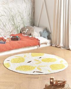 Kulatý bavlněný koberec ø 140 cm světle béžová/žlutá MAWAND