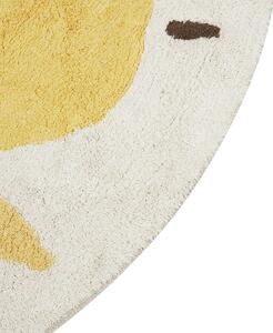 Kulatý bavlněný koberec ø 140 cm světle béžová/žlutá MAWAND