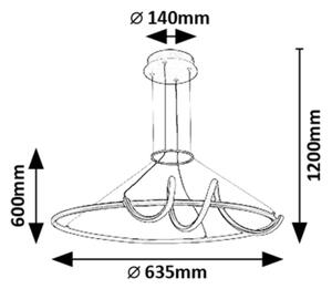 Rabalux 72022 - LED Stm. lustr na lanku MENAZI LED/46W/230V 3000-6500K + DO