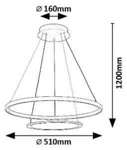 Rabalux 72040 - LED Stm. lustr na lanku JASERO LED/42W/230V 3000-6500K + DO