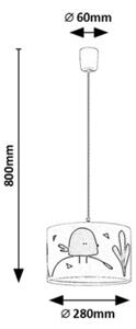 Rabalux 72069 - Dětský lustr na lanku FOWLY 1xE27/40W/230V