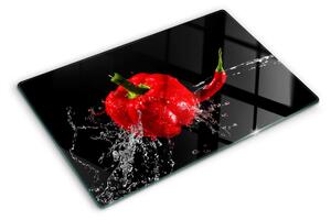 Skleněná krájecí deska Červená paprika ve vodě ddk-nr-wm-00006870