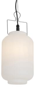 Venkovní závěsná lampa bílá 20 cm se zástrčkou IP44 - Pion