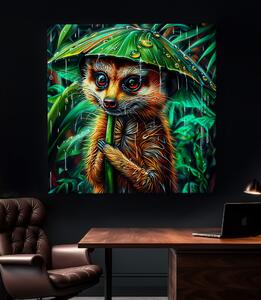 Obraz na plátně - Surikata pod přírodním deštníkem FeelHappy.cz Velikost obrazu: 40 x 40 cm