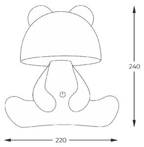 Zuma Line Bear dětská noční lampička 1x3 W růžová KDR-6303-PK