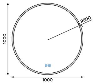 Nimco černé kulaté zrcadlo do koupelny 100 cm s osvětlením ZPC 28004RVX-90