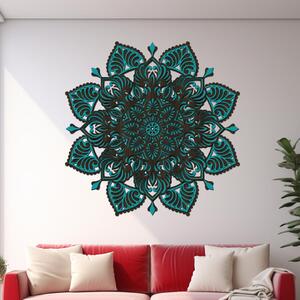 Dřevo života | 3 vrstvá mandala Smyslnosti | Rozměry (cm): 40x40 | Barva: wenge-petrolejová