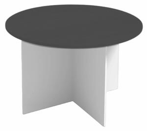 Jednací stůl s kulatou deskou PRIMO WHITE, průměr 120 cm, bílá/grafitová