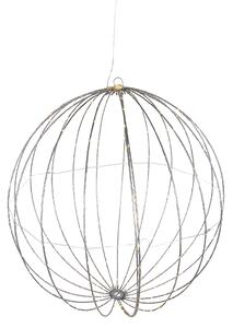 Vánoční závěsná lampa koule bílá 60 cm vč. LED s časovačem IP44 - Nobi