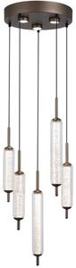 Searchlight 76210-5CL Stmívatelný LED lustr CATTAIL LATTE oválná čirá skla