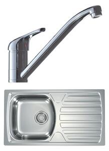 ALVEUS SETA259 - Kuchyňský dřez BASIC+dřezová baterie RIVIERA 14,8cm satin/chrom