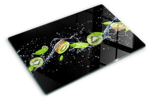 Skleněné krájecí prkénko Kiwi ve vodě s listy ddk-nr-wm-00006914