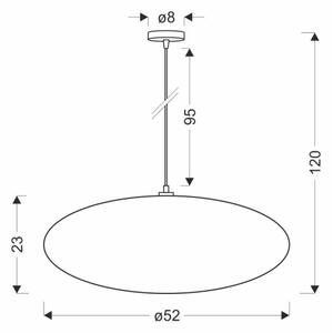 Lustr na lanku CAFEE 1xE27/40W/230V pr. 52 cm hnědá