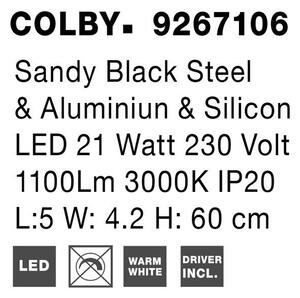 Nova Luce Nástěnné LED svítidlo COLBY černý hliník a akryl 21W 3000K