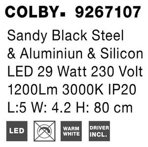 Nova Luce Nástěnné LED svítidlo COLBY černý hliník a akryl 12W 3000K