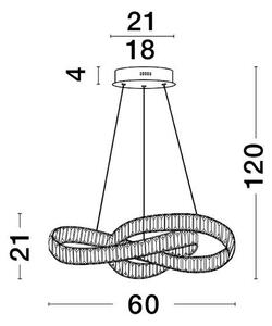Nova Luce Závěsné LED svítidlo CONCETO, 50W 3500K stmívatelné Barva: Chrom