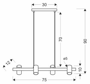 Lustr na lanku XILO 4xGU10/25W/230V buk/bílá