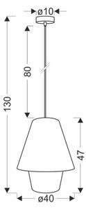 Lustr na lanku AFRICA 1xE27/40W/230V pr. 40 cm hnědá/krémová