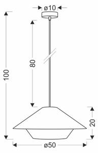 Lustr na lanku AFRICA 1xE27/40W/230V pr. 50 cm hnědá/krémová