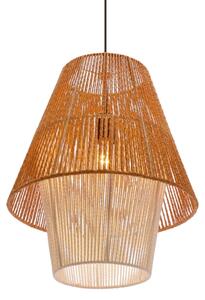 Lustr na lanku AFRICA 1xE27/40W/230V pr. 40 cm hnědá/krémová