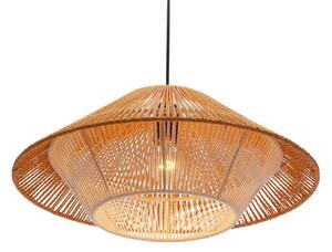 Lustr na lanku AFRICA 1xE27/40W/230V pr. 50 cm hnědá/krémová