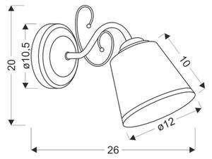 Nástěnná lampa LOSANNA 1xE14/40W/230V mosaz