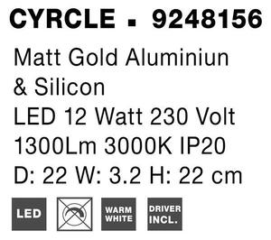 Nova Luce Nástěnné LED svítidlo CYRCLE, 12W 3000K Barva: Zlatá