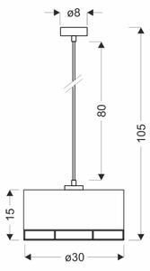 Lustr na lanku ARDI 1xE27/40W/230V černá/hnědá