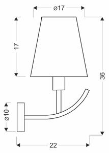 Nástěnná lampa VITORIA 1xE14/40W/230V žlutá/mosaz