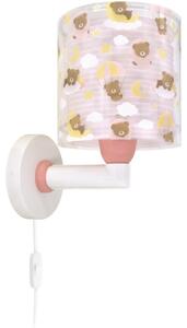 Dalber 41579S - Dětská nástěnná lampa BABY TEDDY 1xE27/15W/230V růžová
